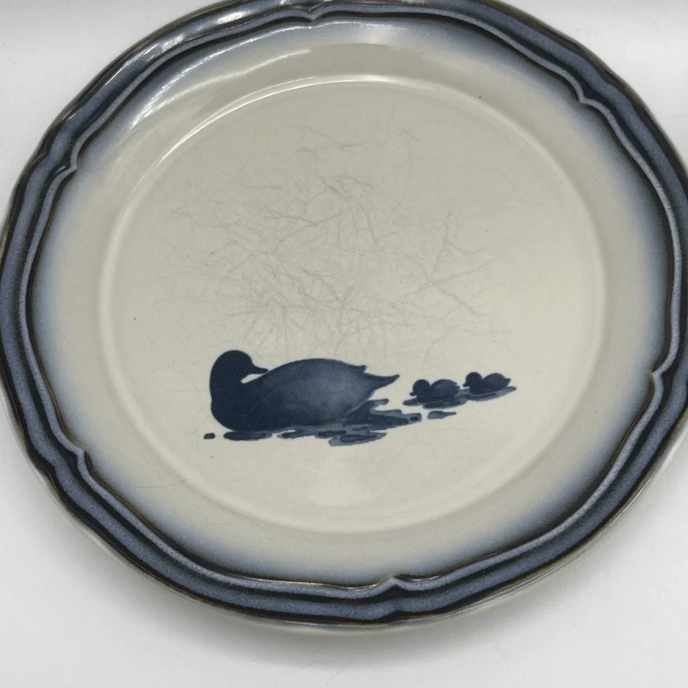 4‎ Vtg Noritake Mallard Stoneware Salad Plates 8652 Japan Duck Waterfowl - 8.25